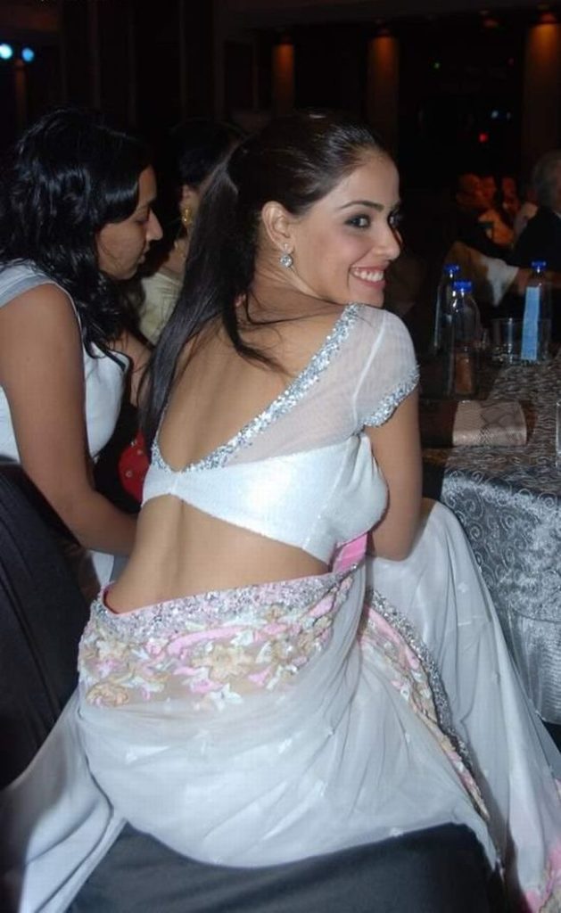 Genelia D'Souza Backside Pictures In Saree