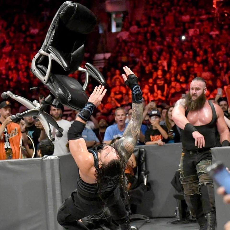 Braun Strowman Fight With Roman Reigns  With Chairs