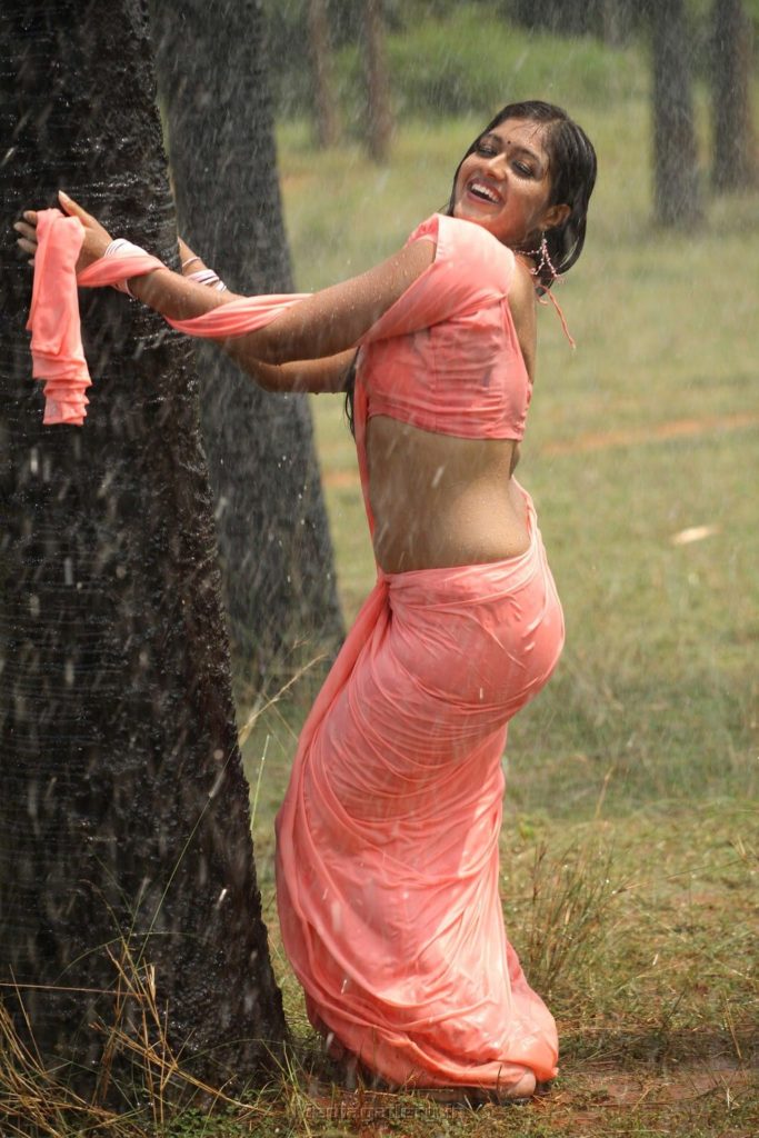 Meghana Raj Hot & Sexy Photos In Backless Saree